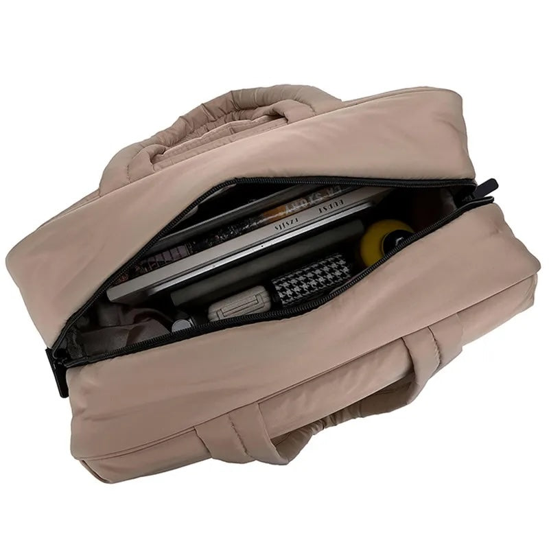 Bolso De Lona Acolchado Con Compartimento Para Zapatos