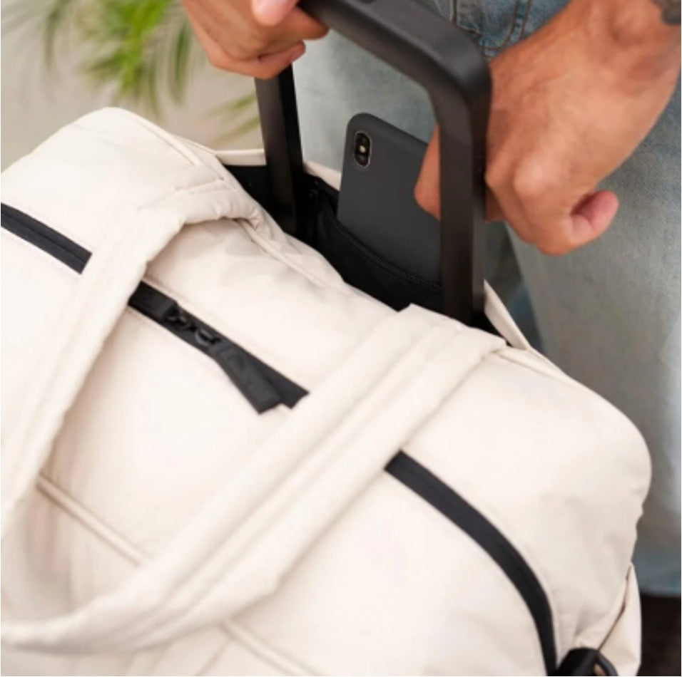 Bolso De Lona Acolchado Con Compartimento Para Zapatos