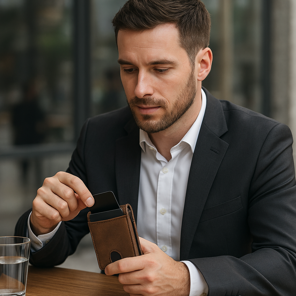 Billetera Tarjetero Cuero Bloqueo Rfid Bifold +caja Regalo