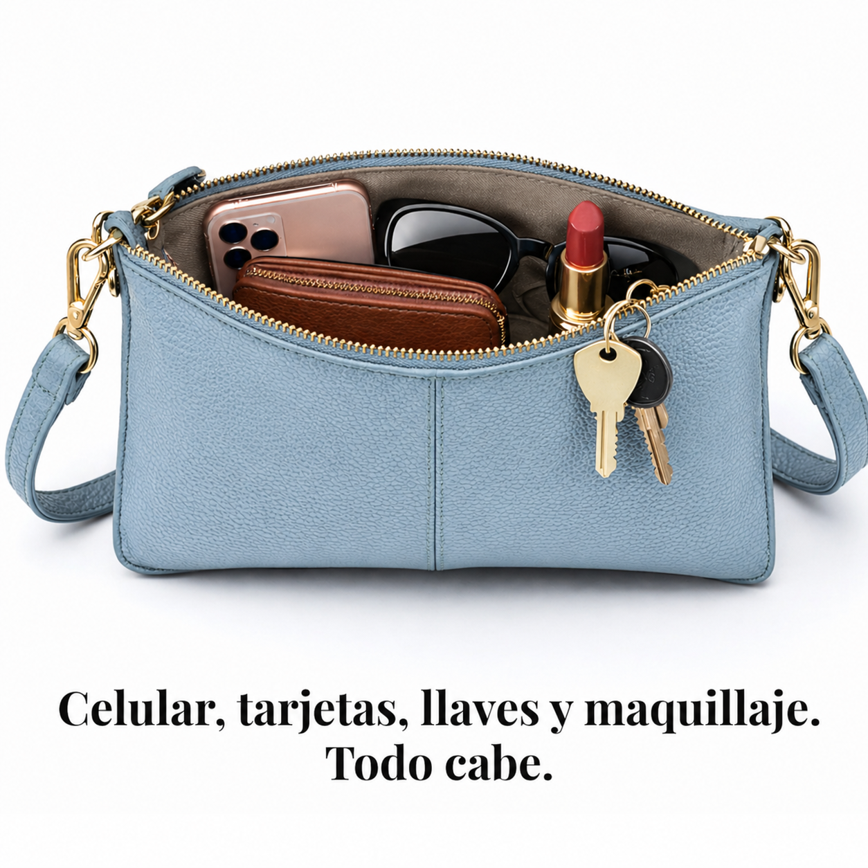 Cartera Bandolera Para Mujer De Cuero Pequeña Rectangular