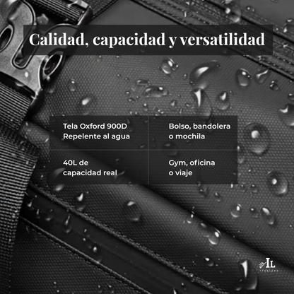 Bolso Deportivo Viaje Capacidad 40l Gym Oficina Impermeable