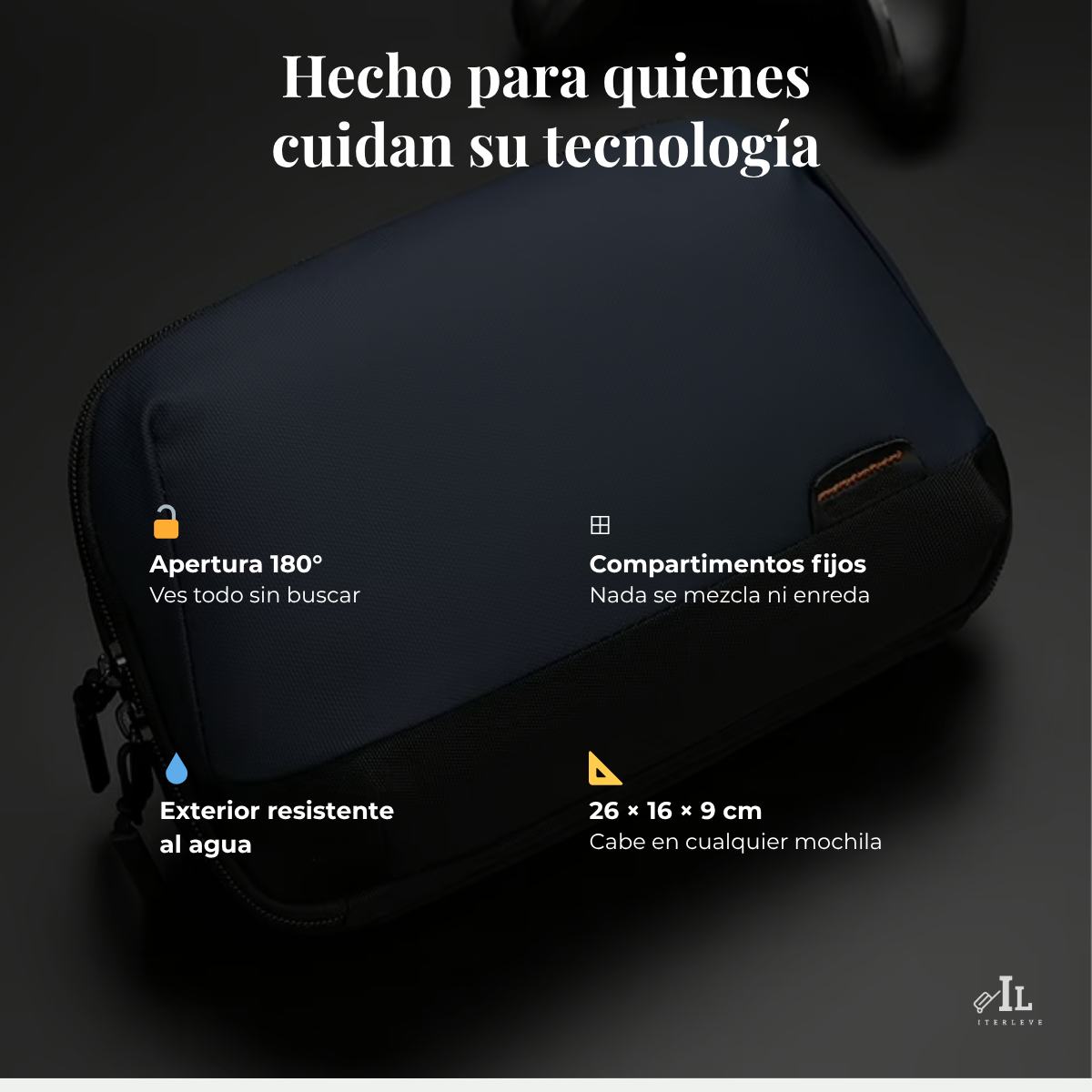 Estuche Organizador Bolso Porta Cables Para Viajes Capacidad