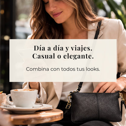 Cartera Bandolera Para Mujer De Cuero Pequeña Rectangular