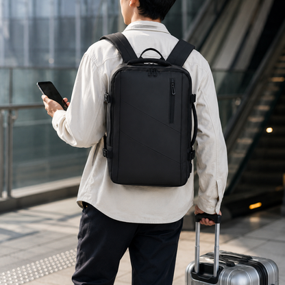 Mochila Viaje en Cabina para Laptop Carry On Expandible USB – Gran Capacidad 26-42L