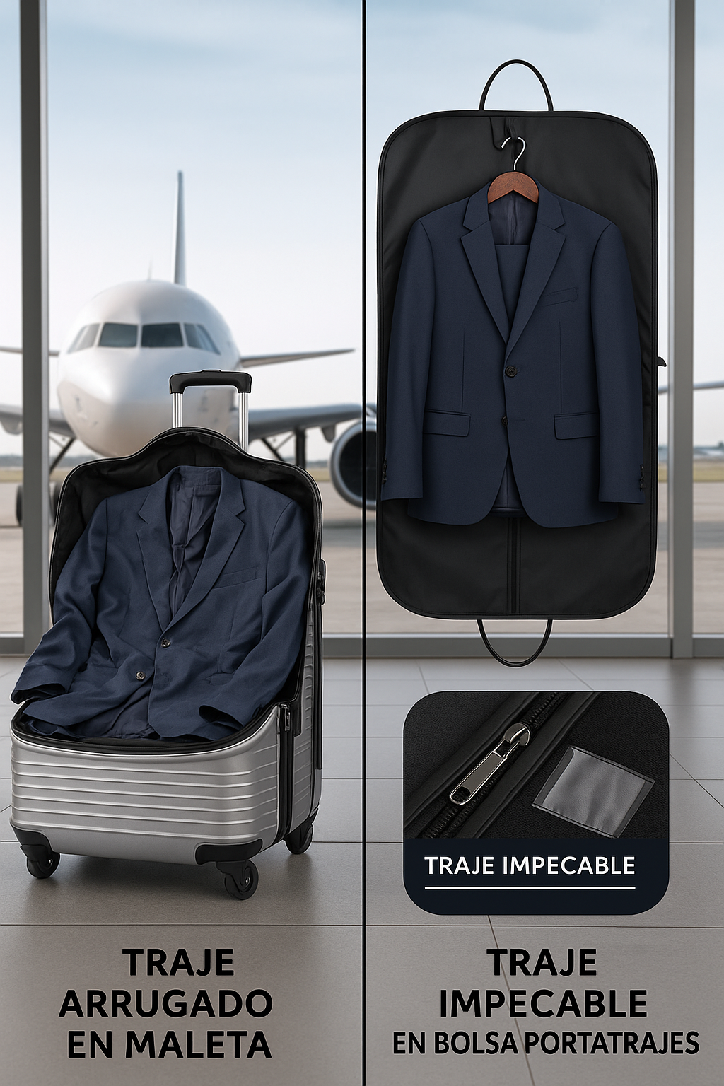 Bolsa Portatraje Oxford Impermeable Plegable 100x60 Cm