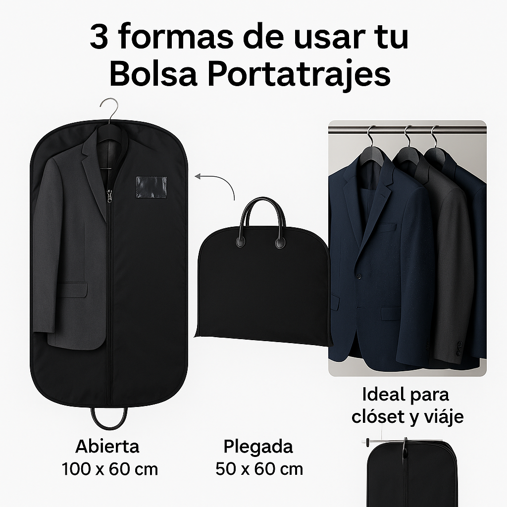 Bolsa Portatraje Oxford Impermeable Plegable 100x60 Cm